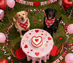 Valentines Dog Bandanas 2PCS-XLarge,Love Pet Scarf for Boys and Girls,Heart Bandana for Weddings,Parties,and Holidays,Dog Outfit Gifts for Extra Large Dogs(Red)