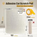 Cat Scratch Couch Furniture Protector, 90" x 16" Trimmable Anti-Scratch Couch Protector from Cat Claws with Double Self-Adhesive Carpet, Great for Sofa & Indoor Wooden Furniture (White)