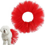 Dog Tutu Tulle Tutu for Dogs Small Large Medium Puppy Dress Ballerina Costume Skirt for Holiday Puppy Cats Bunny Pet Outfit Birthday Wedding Party Photo Prop Supplies(Red)