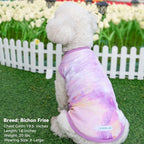 cyeollo 2pack Dog Shirt Cooling Breathable Sleeveless Summer Clothes for Dogs, Intant Cool T Shirts for Small Dogs, Purple XL