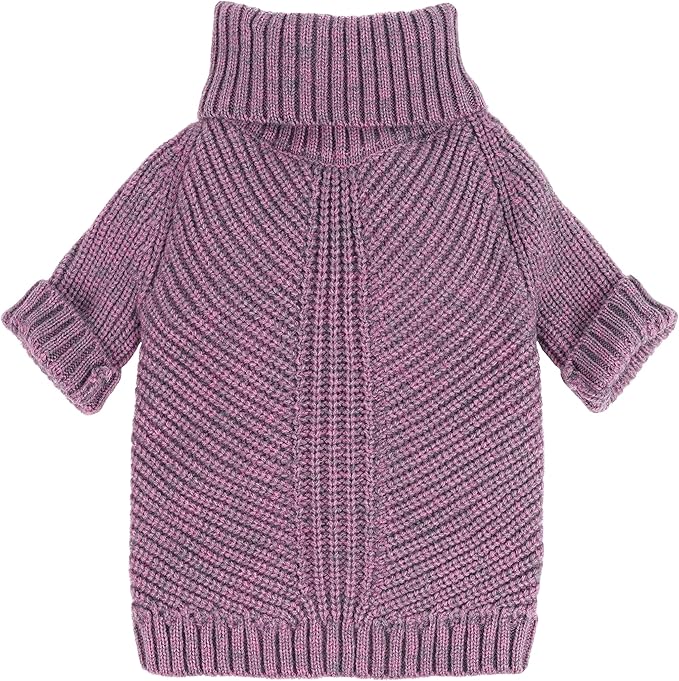Fitwarm Thermal Knitted Dog Sweater Doggy Winter Coat Pet Clothes Doggie Turtleneck Jacket Puppy Outfits Cat Sweatsuit Lavender Purple Large