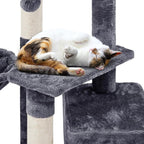 Topeakmart Cat Tree Cat Tower for Indoor Cats, 34.5in Cute Cat Tree Activity Center with Condo & Scratching Post, Multi-Level Cat Climbing Tower Play House w/Large Perch, Platform, Basket for Kitten