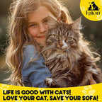 Cat Scratch Furniture Protector - Anti-Slip, Waterproof Sofa Cover to Keep Cats Off, Pet-Friendly Couch Protectors for 3 Cushion Couch, Brown Anti-Scratch Couch Cover for Pets and Kids 150"X71"