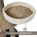 Midwest Homes for Pets 47.7-Inch Feline Nuvo Summit Fashionable Cat Tree with Removable Lounging Cat Bed, Brown & Tan (139S-TN)