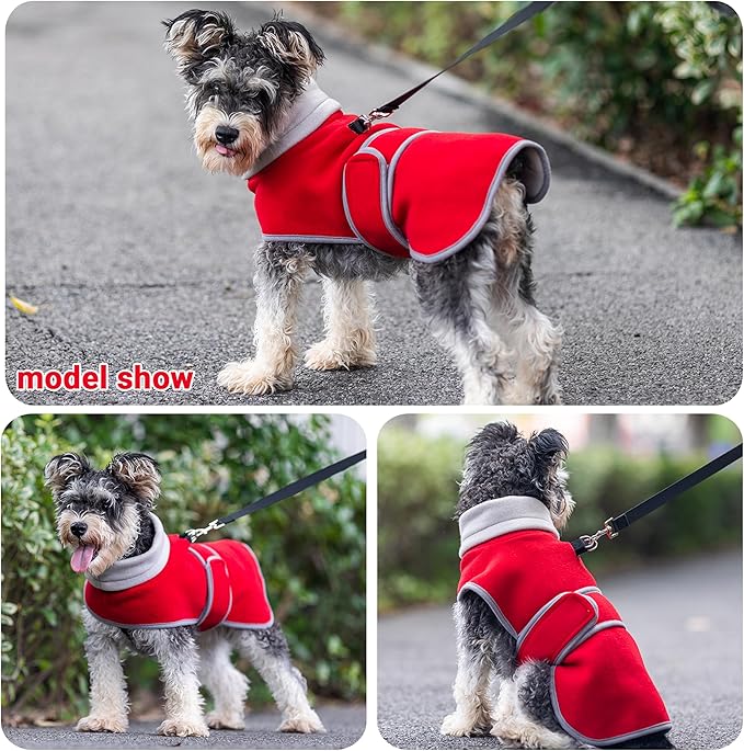 Dog Coat 2 Pack, Turtleneck Fleece Pet Winter Jacket for Cold Weather, Warm Dog Clothes Sweater Outdoor Indoor for Small, Medium, Large & XL Dogs (M-XXL)