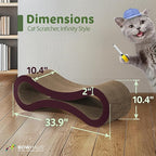 Infinity Cat Scratcher Lounger, Reversible Scratcher, Infinity Cat Cardboard Scratcher, Large Cat Scratching Pad, Scratching Board, Scratcher Lounge Bed for Indoor Cats, Brown
