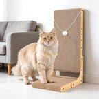 27.6 Inch Cat Scratching Post, Premium L-Shaped Cat Scratcher, Wall-Mounted Scratch Pad for Indoor Cats