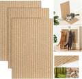 Natural Cork Cat Scratcher Boards for Wall & Floor - Natural Cork & Cardboard Blend, No Mess Splinters, Durable Easy Clean - Adjustable Height for All Cats, Furniture Protector【3-Pack】