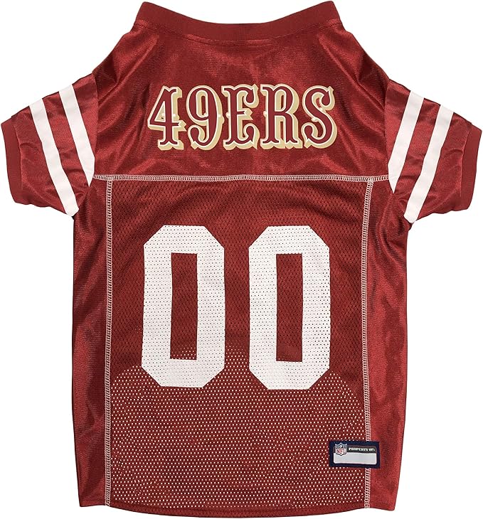 Pets First NFL San Francisco 49ers Dog Jersey, Size Large, Football Shirt Costume for Pet, Dog Sports T-Shirt, NFL Team Clothing for Cats, Licensed Pet Apparel Available in 7 Sizes and 32 Teams
