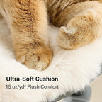 34" Modern Cat Tree Furniture, Minimalist Metal Frame Cat Tower with Wood Platforms, Washable Cushion & Scratching Post, Stylish Cat Condo for Indoor Cats, Dove Gray