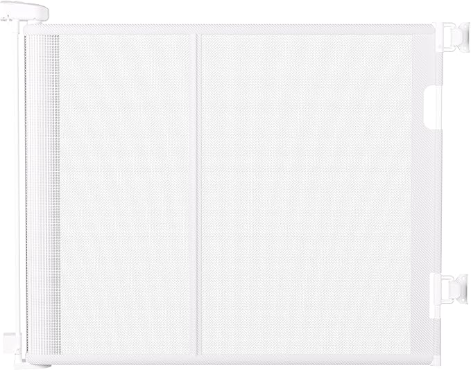 120 inches Extra Wide Baby Gate, 34 inches Tall Retractable Pet Gate for Large Openings, Hallways, Room Dividers, Mesh Safety Barrier for Indoor Outdoor Use, White