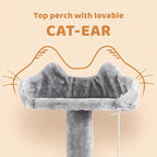 Topeakmart Cat Tree, 57 inches Multi-Level Cat Tree Tower with Scratching Posts, Cat Condo and Basket Kitten Activity Center, Light Gray