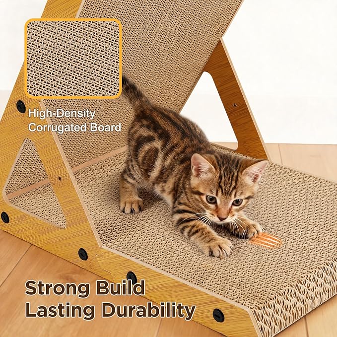 Gimars Wood Grain A-Shape Cat Scratcher, MZB-AS-M