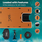 DOK Party-DOK Inflatable Dock Platform: Safe & Easy Water Access; Floating Non-Slip EVA Foam with Water Ramp for Pool, Dock, & Lake | Military Grade & High Visibility