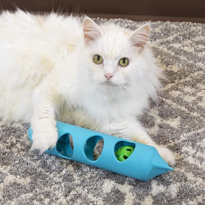 Kitty City Deluxe and Basic Cat Toy Box, Scratcher Ball Track, Cat Toys, Blue, (CM-10116)