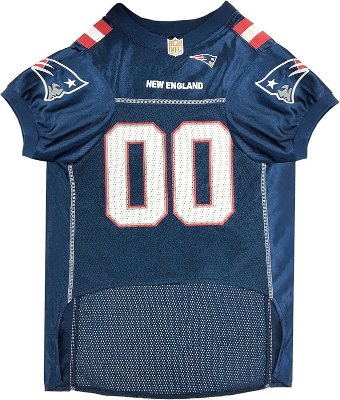 Pets First NFL New England Patriots Dog Jersey, Size X-Small, Football Shirt Costume for Pet, Dog Sports T-Shirt, NFL Team Clothing for Cats, Licensed Pet Apparel Available in 7 Sizes and 32 Teams