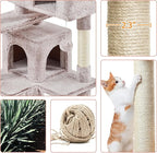 Yaheetech 54in Cat Tree, Cat Tower with Double Condo, Sisal Scratching Posts, and Dangling Balls, Pet Furniture Kitten Play House