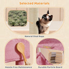 Yaheetech Multi-Level Cat Tree, Large Cat Tower with Condos Platform, Cat House Cat Tree for Medium Cats Pink, 64.5in