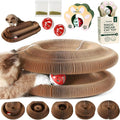 2X Magic Organ Cat Scratcher Board Toy with Bell Ball and Catnip - Longer, Stretchier Accordion Cardboard Scratching Pad with 4 Strong Magnets - Interactive Fun and Enrichment for Indoor Cats
