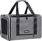 Top Loading Medium Cat Carrier with Privacy Curtain, Soft-Sided Small Pet Travel Crate Vet Visit, Little Puppy Dog Kennel Bag Suitcase Luggage Sleeve, 18x11x11 Inch Grey