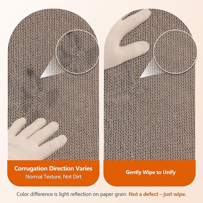 Cat Scratcher 2 in 1 Scratchers for Indoor Cats Scratching Board Cardboard, Horizontal Corrugated Scratch Pad for Cats as Beds & Furniture Reversible Sofa Scratch (2 Pack)