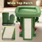 TWDEPART Cactus Cat Tree Tower with Cat Scratching Post for Indoor Cats,Activity Centre Climbing Tree Cat Furniture with Playful Toy Balls,Green