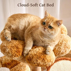 Modern Natural Solid Wood Cat Tree Tower for Indoor Cats Large Adult, 30 inch Flower Cat Tree with Scratching Post, Luxury Aesthetic Cat Tree with Cloud-Soft Flower Perches and Sisal Scratching Pad