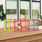 Regalo Safety 260" Super Wide Baby Gate & 8-Panel Playpen, 2-in-1 Convertible Baby Play Yard, Large Foldable Play Pen for Babies, Toddlers & Pets, Includes Wall Mount Kit, Multi-Colored