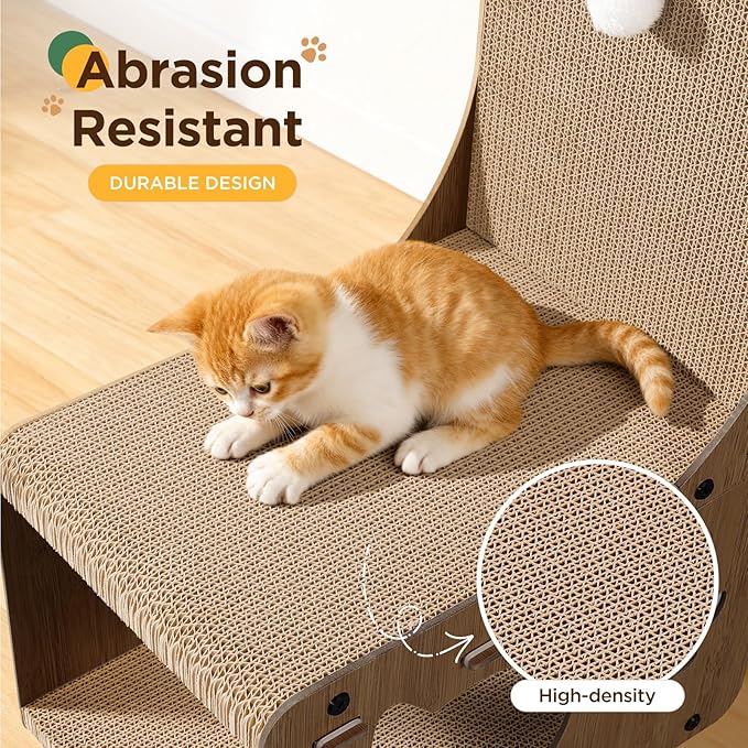 Gimars Walnut Chair Cat House, MZB-HCS-H