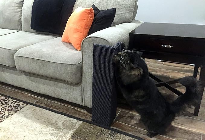 Sofa-Scratcher Squared' Cat Scratching Post & Couch-Corner/Furniture Protector (Black)