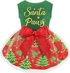 Dog Christmas Outfit Cute Dog Christmas Dress with Bowknot Tulle Puppy Clothes for Small Medium Dogs Cats Boys Girls Pet Costume
