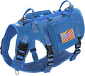 Forestpaw Dog Harness for Large Dogs,Tactical Dog Harness with Handle,No Pull Military Service Dog Vest with Pockets Adjustable for Walking Training,Blue,Chest 21.5-45"