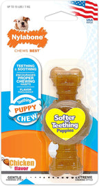 Nylabone Ring Bone Chew Toy for Puppies, Puppy Teething Toys, Puppy Enrichment Toys, Chicken Flavor, X-Small Dogs - Up to 15 lbs, 1 Count (Pack of 2)