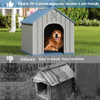 Fancyango Dog House Outdoor Indoor, Weatherproof Insulated Dog House with Elevated Floor and Air Vents for Small to Medium Dogs,Easy Clean and Assemble (Blue, 36.2''L×38''W×38''H)