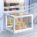 GDLF Winter Cat Window Box – Cat Window Perch Catio with Windproof Cover & Door, Fits 24.3–38.8" Openings (Min Height 16")