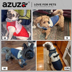 azuza Dog Jacket for Medium Dogs Waterproof Dog Coat with Reflective Strips and Harness Built in Warm Fleece Dogs Winter Coat Windproof with Back Zipper, Orange 2XL