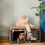 SARDINE - Cardboard Cat Scratcher - 60 x 30x 30 cm - White, Black and Pink - Color: Black