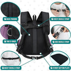PetAmi Adjustable Cat & Dog Front Chest Carrier Backpack, Ventilated for Hiking & Camping, Max 10 lbs, Purple