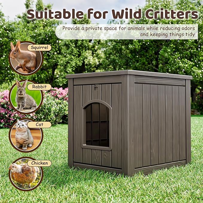 Fancyango Outdoor & Indoor Dog House for Weatherproof and Stylish Furniture, Dog House Outdoor, Multi - Use for Small and Medium Dogs (Grey, 17.7" L × 22.8" W × 21.7" H)