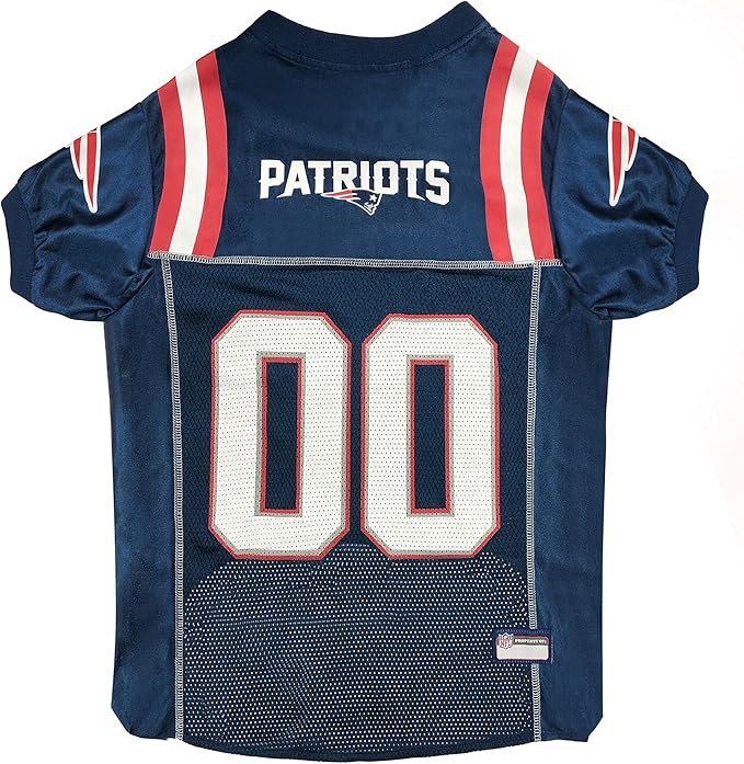 Pets First NFL New England Patriots Dog Jersey, Size XX-Large, Football Shirt Costume for Pet, Dog Sports T-Shirt, NFL Team Clothing for Cats, Licensed Pet Apparel Available in 7 Sizes and 32 Teams