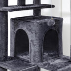 Topeakmart Cat Tree, 80-Inch Cat Tower for Indoor Cats, Multi-Level Cat Condo with Scratching Posts, Padded Perches and Ladder, Cat Stand House Furniture, Dark Gray