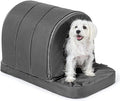 Orthopedic Dog House 2.0 - Outdoor Waterproof Dog Shelter w/Porch - Scratch Proof Indoor Pet House w/Egg-Crate Foam - Ideal for Small Breeds & Fits 24-Inch Crate - 23"x16", Charcoal