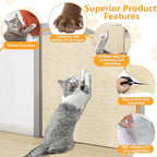 Cat Scratch Pad for Wall,Cuttable and Adhesive Cat Scratching Mat,Fun Interactive Scratcher,Cat Scratch Furniture Protector (Beige,39.3×15.8inch)