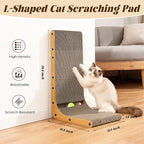 PatiencET L Shape Cat Scratcher, 26.8 Inch Cardboard Scratch Pad for Indoor Cats, Large Vertical Scratch Board, Furniture Protector