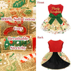 Dog Christmas Outfit Cute Dog Christmas Dress with Bowknot Tulle Puppy Clothes for Small Medium Dogs Cats Boys Girls Pet Costume