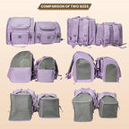 Lollimeow Expandable Cat Carrier Backpack for Large Cats - Airline Approved Pet Carrier Backpack for Small Dogs, Hiking & Travel, Waterproof with Breathable Mesh, 22lbs Capacity (Lavender, Large)