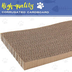 PrimePets 3-Pack Cat Scratcher Cardboard with Box, 17.3" Large Reversible Cat Scratching Pads for Indoor Cats, Heavy Duty Corrugated Cat Scratches Board, Furniture Protector for Large Cats & Kittens