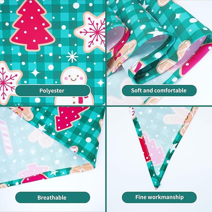 10pcs Christmas Dog Bandanas for Medium Breed Kerchief Triangle Bibs Scarves Snowman Santa Claus Elk Christmas Tree Pattern Girl Boy Grooming Costume