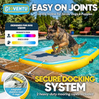 Inflatable Dog Boat Ramp, Heavy-Duty Floating Dog Water Ramp for Large Dogs, 220 LBS Capacity, Stable Drop-Stitch Platform with Submerged Steps, Non-Slip Surface, for Boats, Docks & Pools