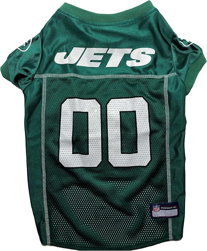 Pets First NFL New York Jets Dog Jersey, Size X-Large, Football Shirt Costume for Pet, Dog Sports T-Shirt, NFL Team Clothing for Cats, Licensed Pet Apparel Available in 7 Sizes and 32 Teams